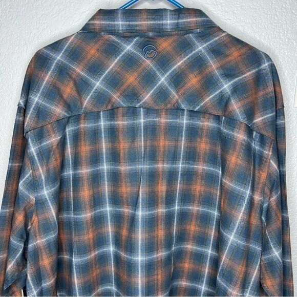 New! Magellan Outdoor LS Pro Performance Flannel Blue/Orange Men Shirt Sz 3XL - Picture 6 of 14